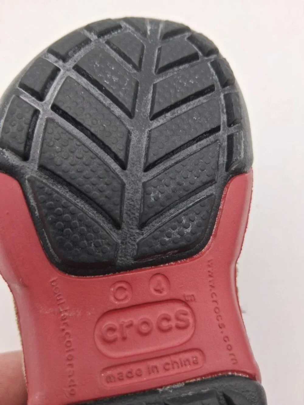 Crocs Red Brown Dawson Slip On Sneakers Size 4 Baby/Toddler